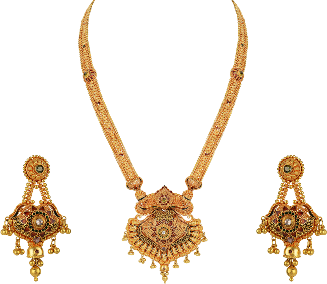 Orra Gold Set Necklace Clipart (1133x985), Png Download