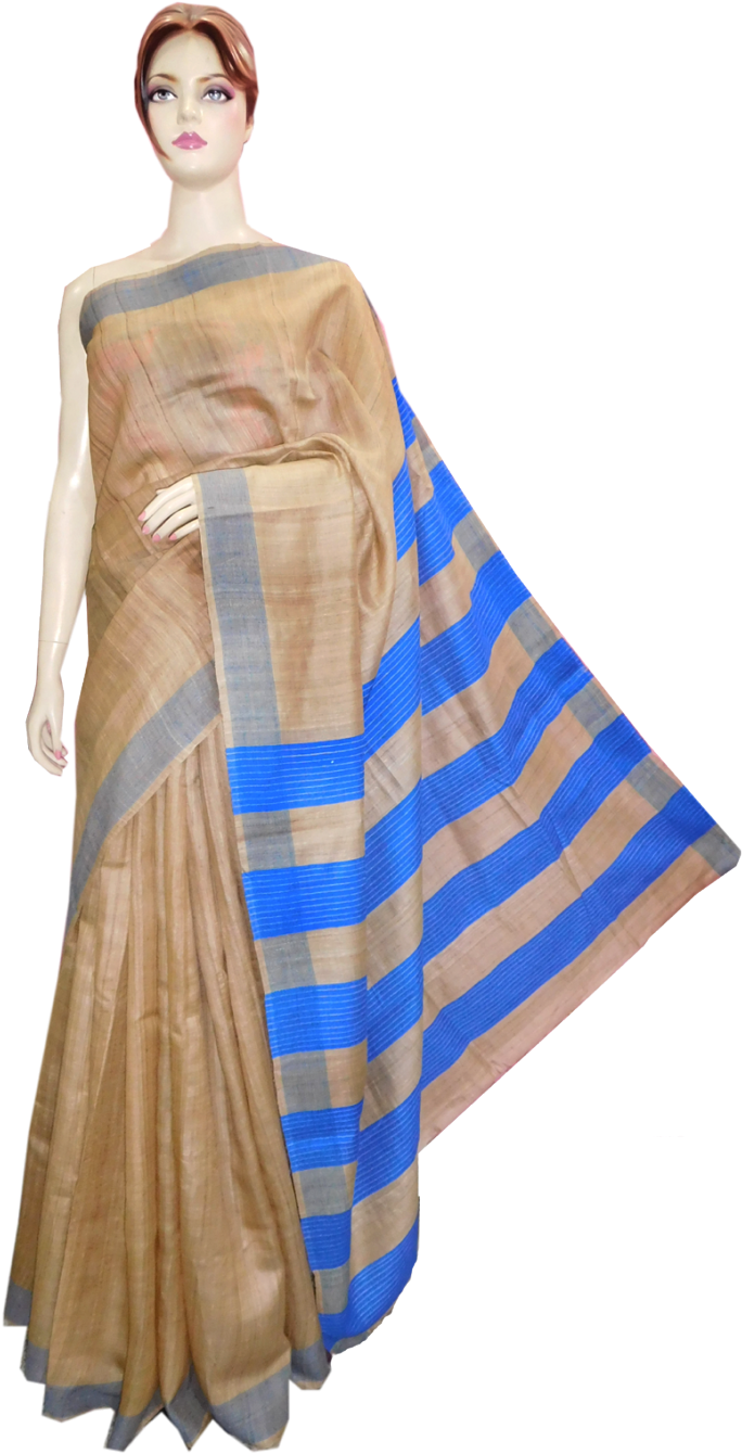 Tussar Desi Silk Saree Clipart (684x1340), Png Download
