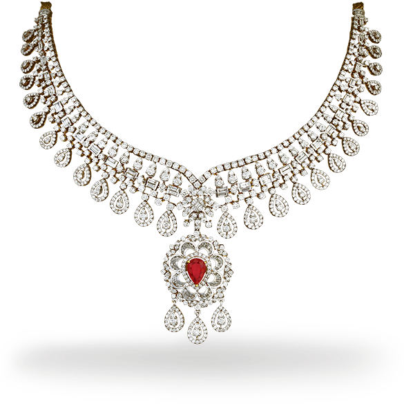 Diamond Jewellery Necklace Png , Png Download - Jewellery Clipart (585x584), Png Download