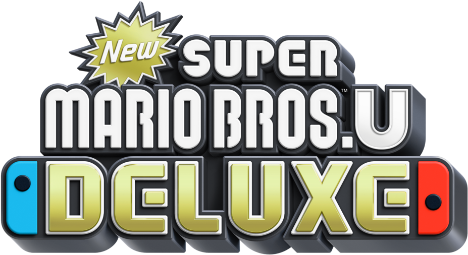 New Super Mario Bros U Deluxe Logo Clipart (1000x575), Png Download