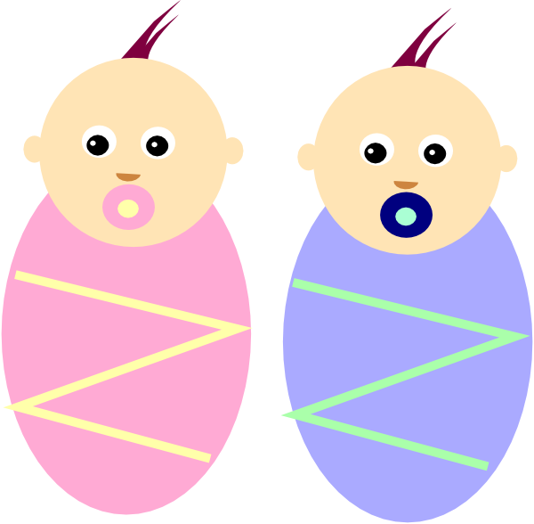 Boy Girl Twin Babies Svg Clip Arts 600 X 588 Px - Png Download (600x588), Png Download