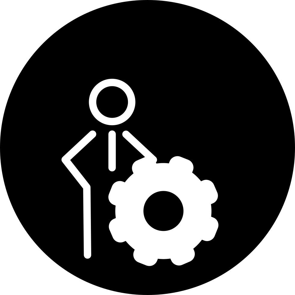 Person Outline With Cogwheel Symbol Comments - Cogwheel Symbol Clipart (980x980), Png Download