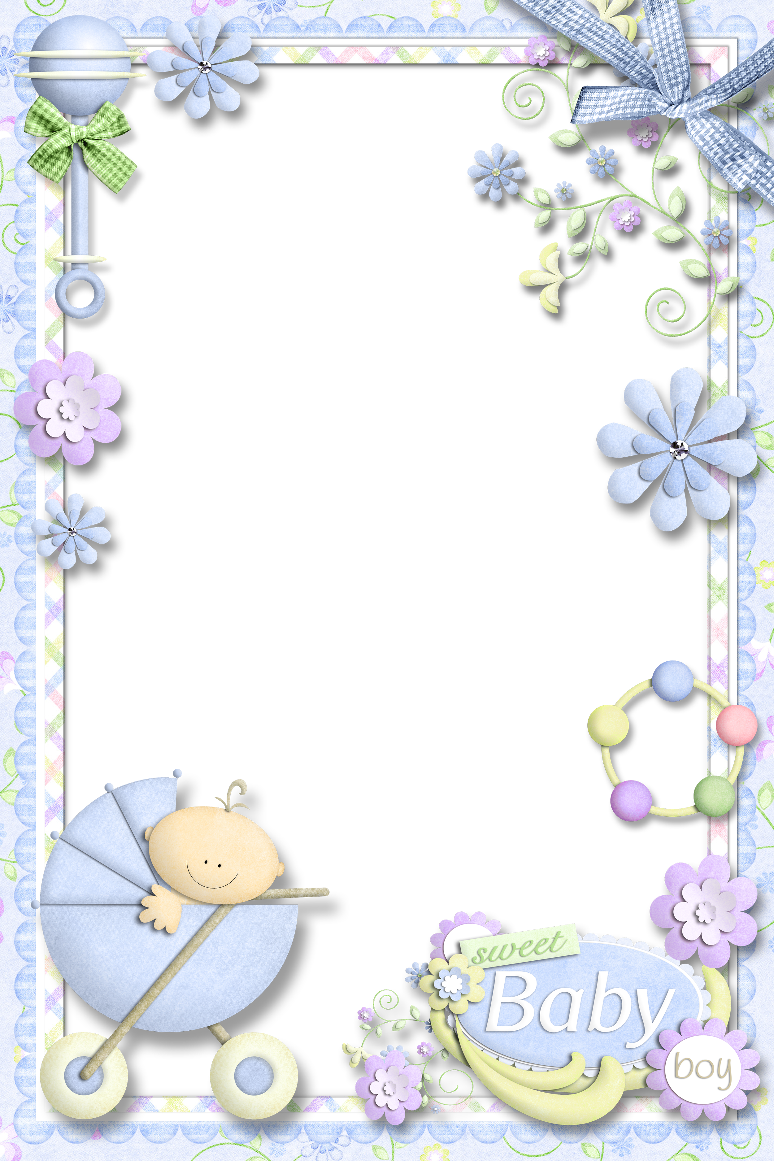 Photo Frame For Baby Boy - Girl Birthday Frame Png Clipart (2500x3750), Png Download