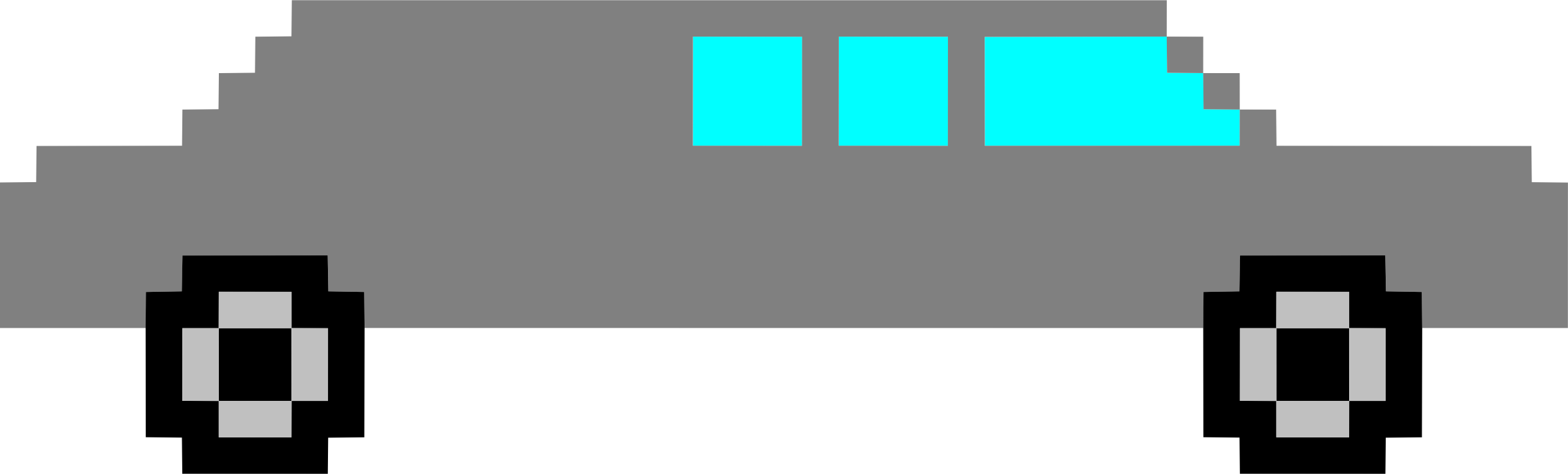 Pixel Art Limousine - Pixelated Car Clipart (2400x726), Png Download