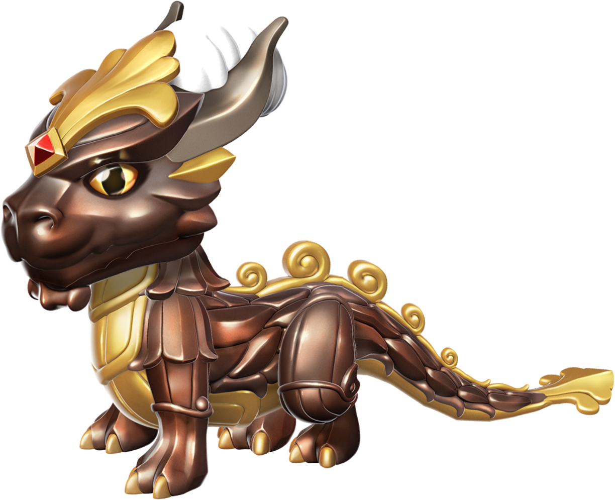 Bronze Dragon Baby - Cartoon Clipart (1224x995), Png Download