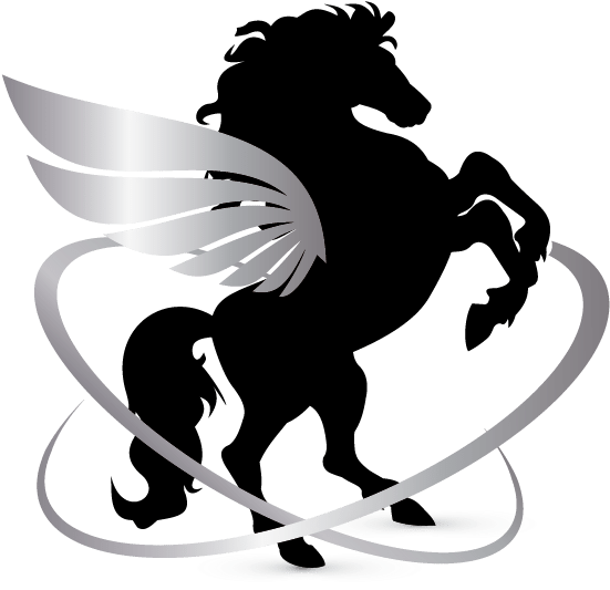 Horse Logo Png - Horse With Wings Logos Clipart (601x583), Png Download