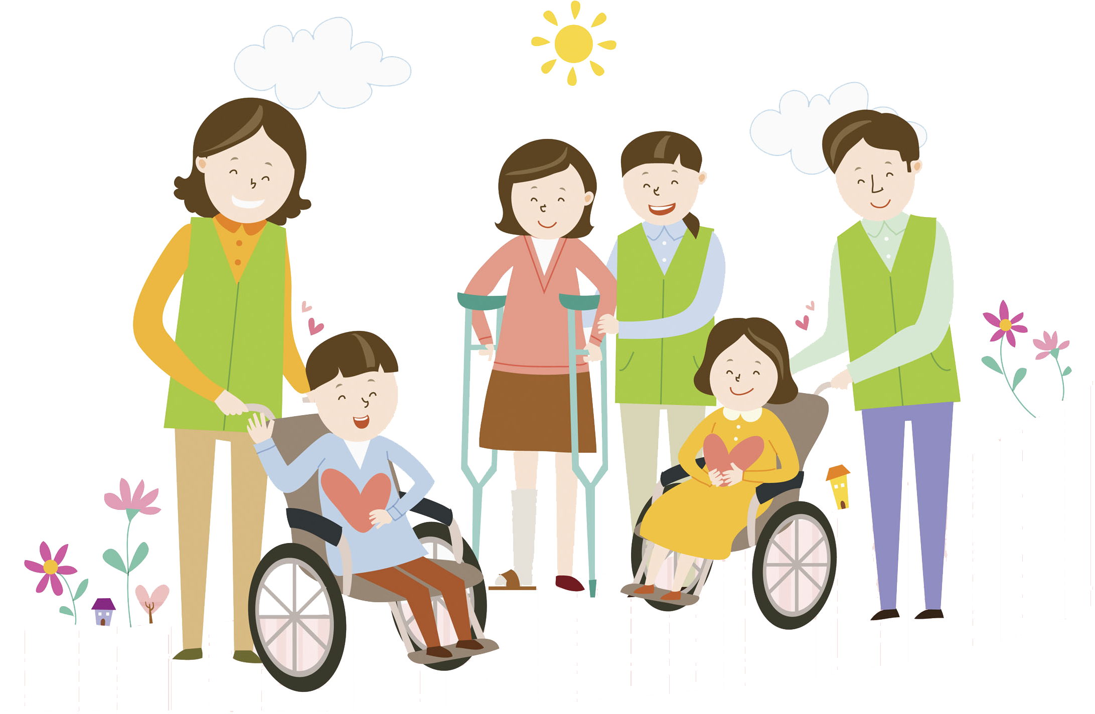 Wheelchair Disability Volunteering Independent Living - People With Disability Cartoon Clipart (2225x1571), Png Download