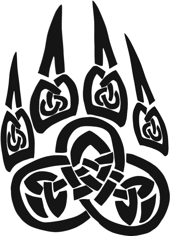 Wolf Paw Tribal By Djakal - Bear Paw Tribal Clipart (574x798), Png Download