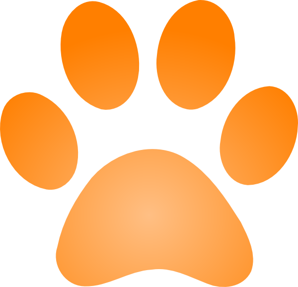 Picture Black And White Stock Orange Print With Gradient - Orange Paw Print Clipart - Png Download (600x578), Png Download