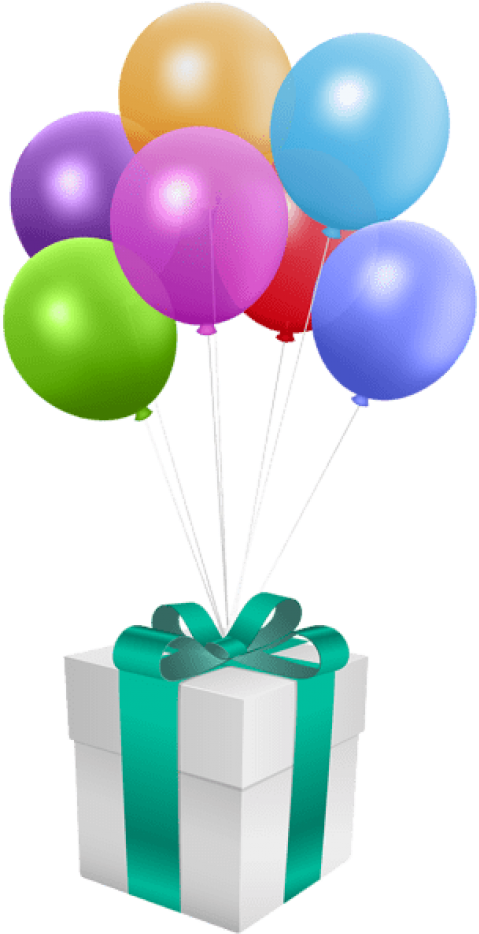Free Png Download Gift With Balloons Transparent Png - Birthday Clipart (480x945), Png Download