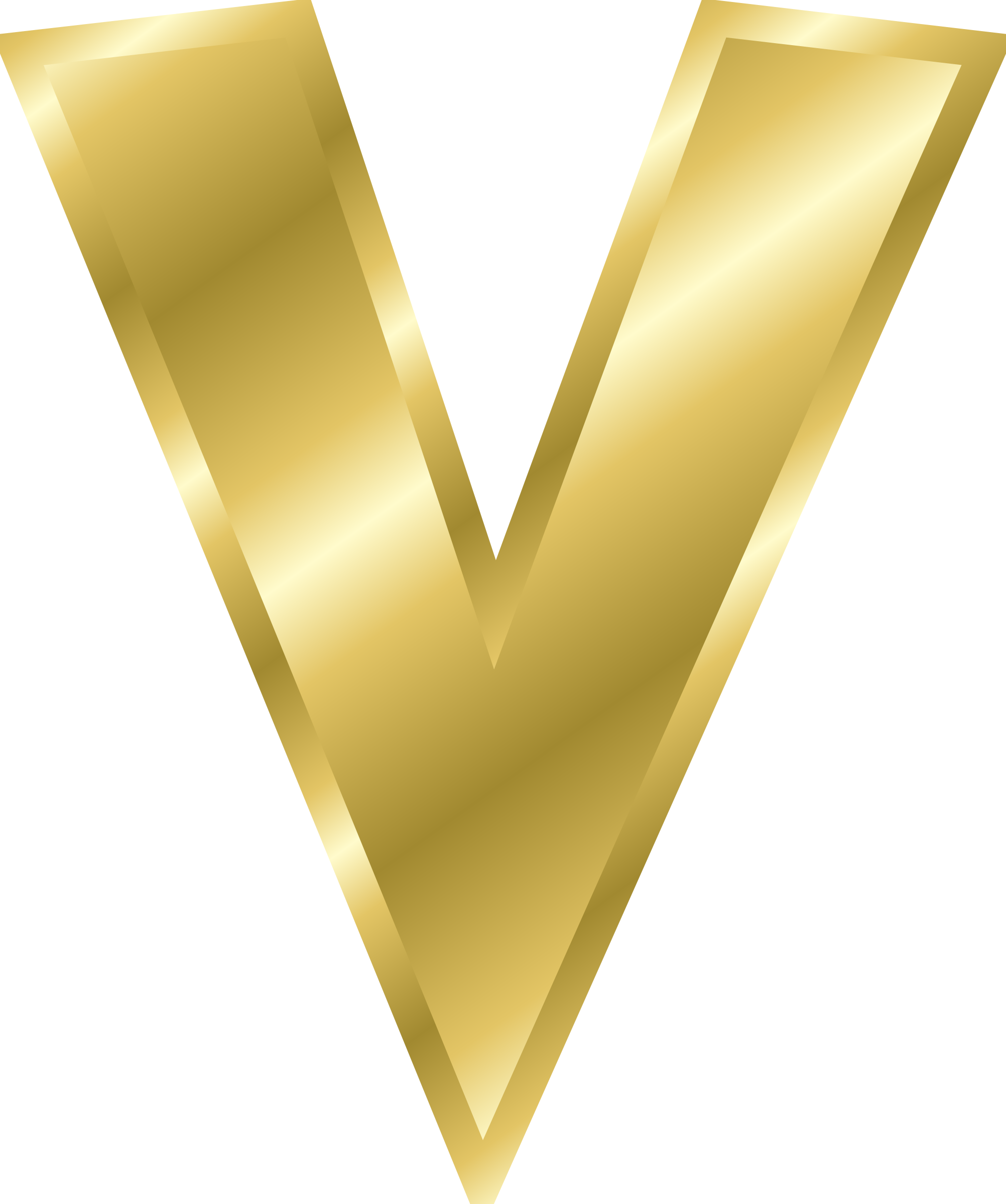 Letter V Png - Gold V Letters Clipart (601x720), Png Download