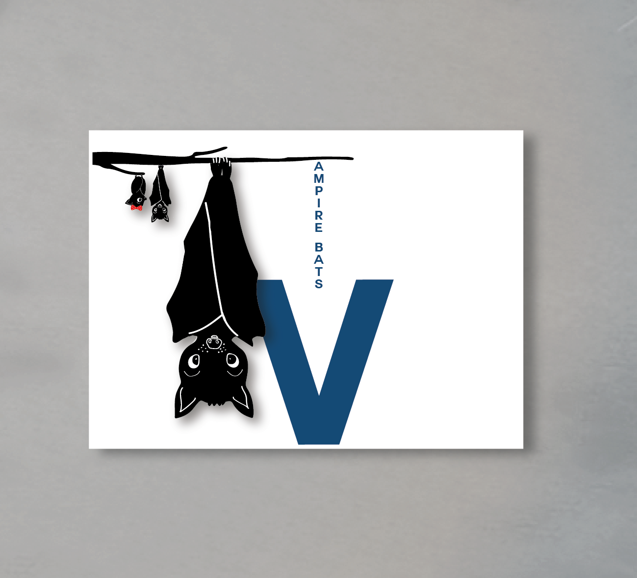 Vampire Bat, Alphabet, Alphabetimal, Letter, V, Card - Graphic Design Clipart (1299x1179), Png Download