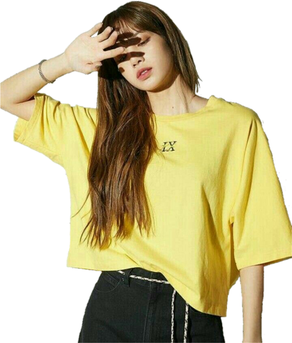 Report Abuse - Lisa Blackpink Yellow Clipart (1024x1266), Png Download