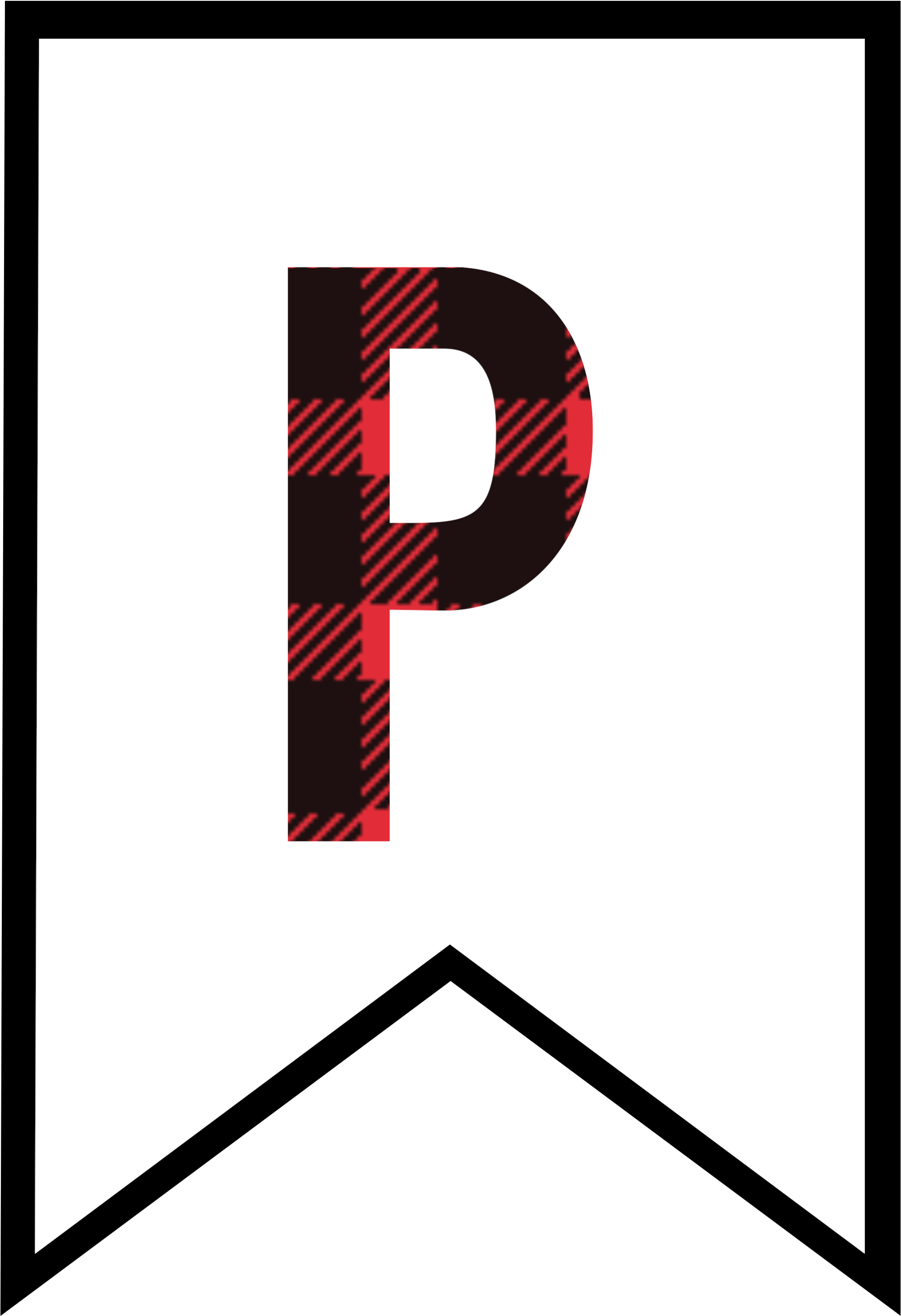 U Buffalo Plaid Banner Letter - Letter P Banner Printable Clipart (2083x2986), Png Download