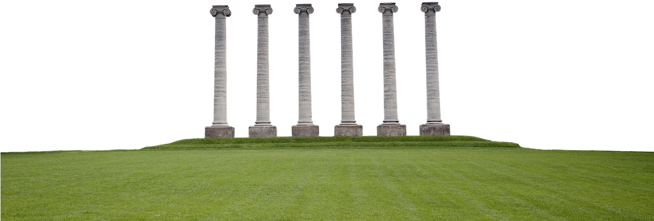 Columns, Pillars, Architecture, Ancient, Classical - Grass Clipart (960x692), Png Download