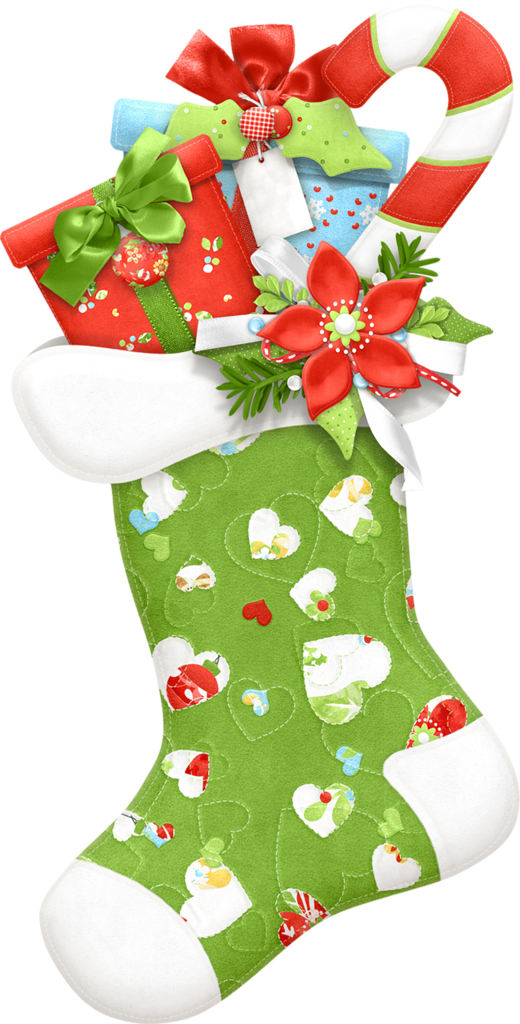 Christmas Stocking Clip Art - Green Christmas Stocking Png Transparent Png (520x1024), Png Download