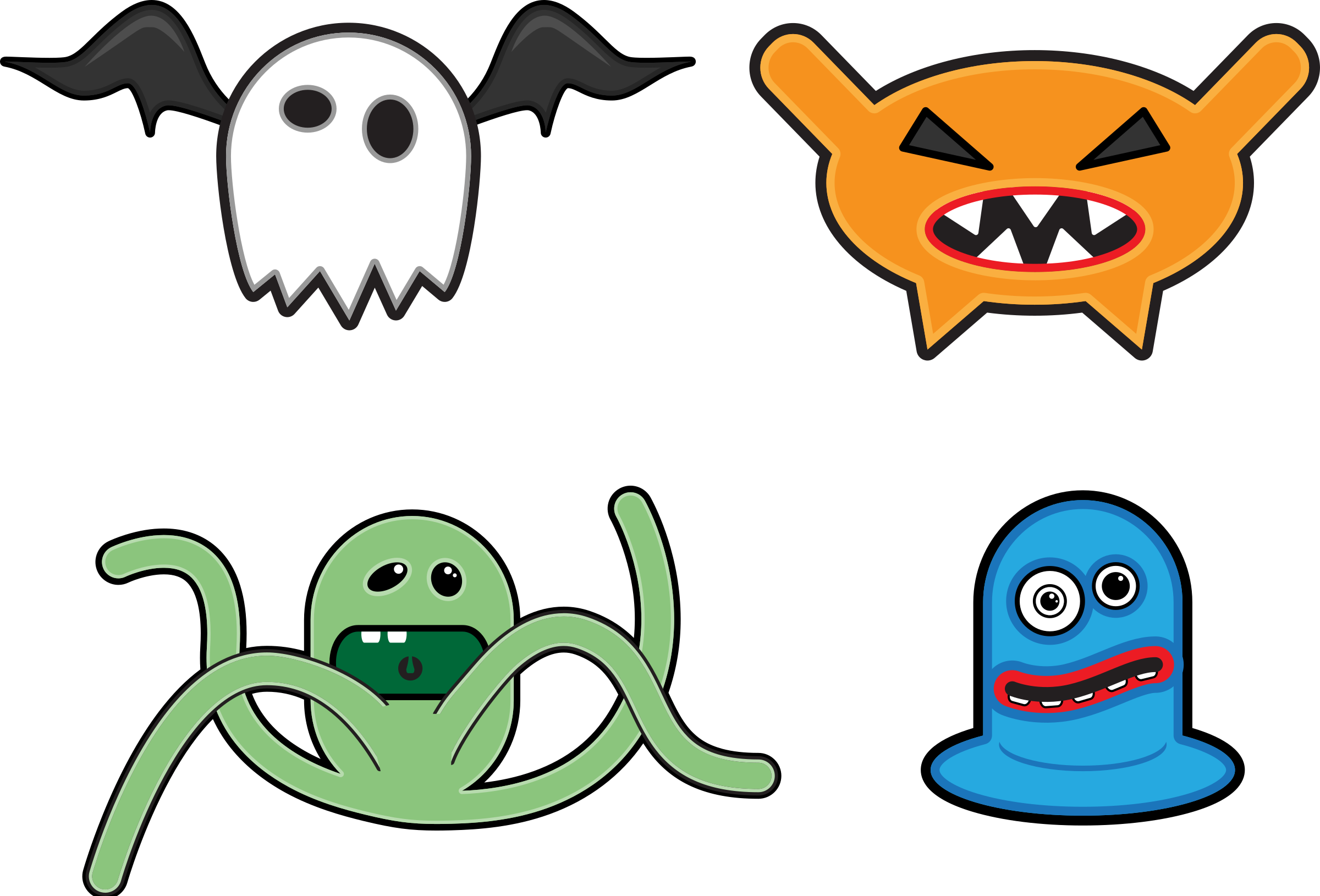 2400 X 1629 11 - Cartoon Drawings Of Monsters Clipart (2400x1629), Png Download