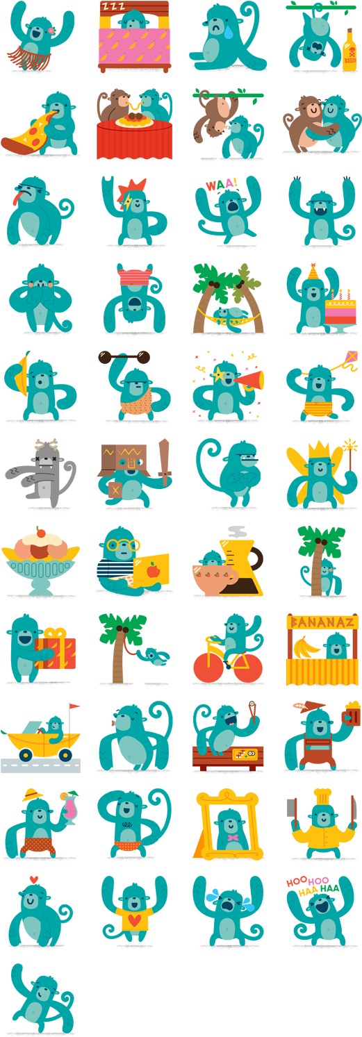 Banana - Sticker Mono Facebook Clipart (540x1520), Png Download