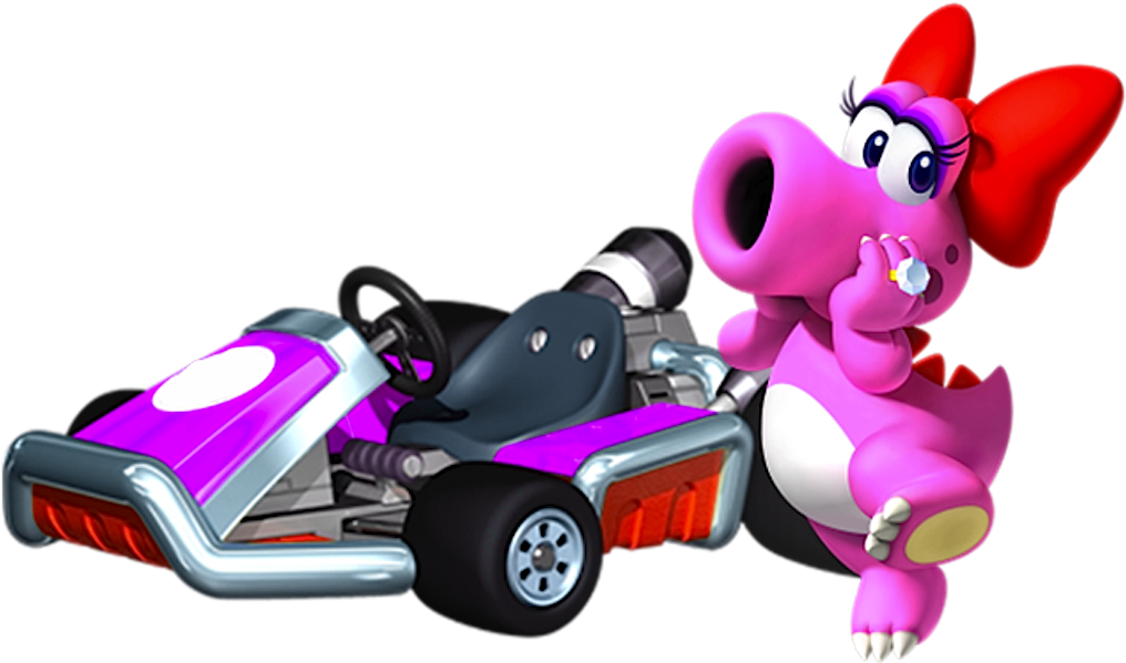 Did Not Appear In Mario Kart - Mario Kart Characters Birdo Clipart (1024x654), Png Download