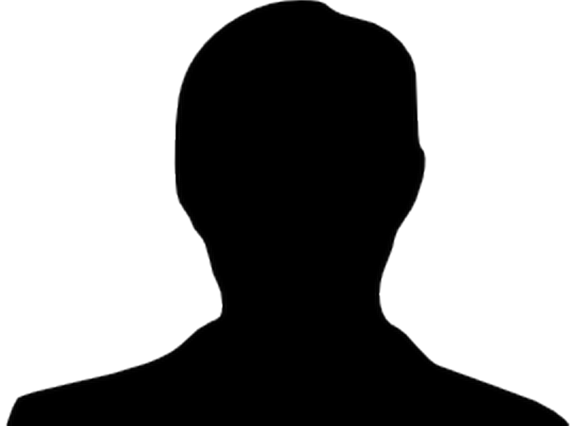 Silhouette Portrait Png - Silhouette Portrait De Face Clipart (2197x1463), Png Download