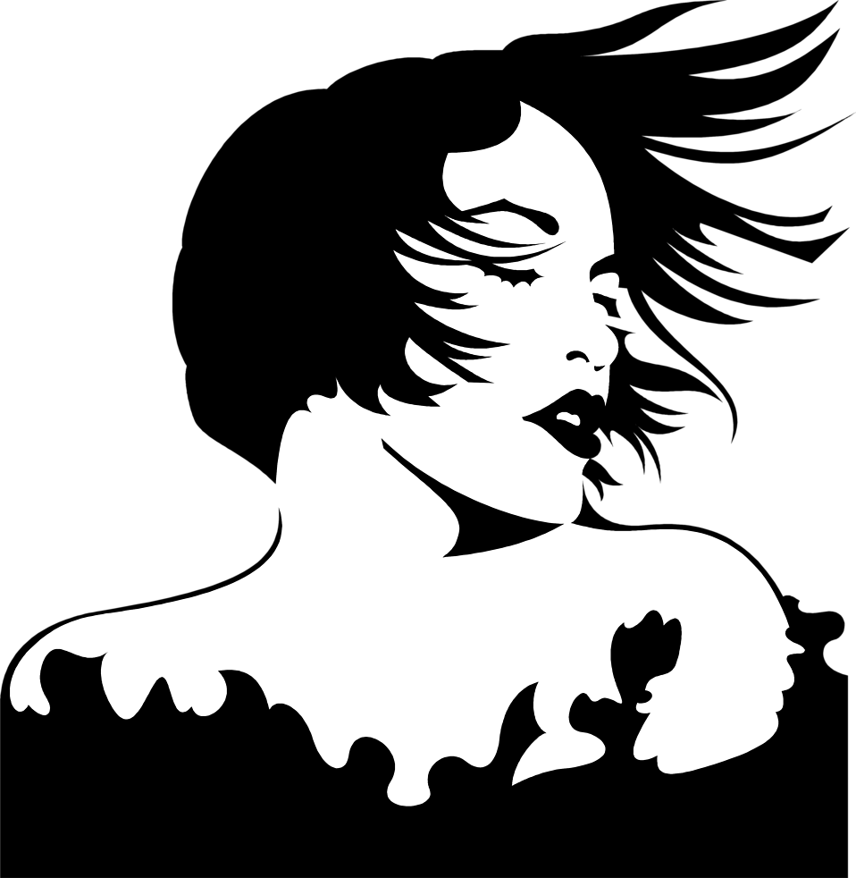 Woman Beautiful - Female Silhouette Art Clipart (958x982), Png Download