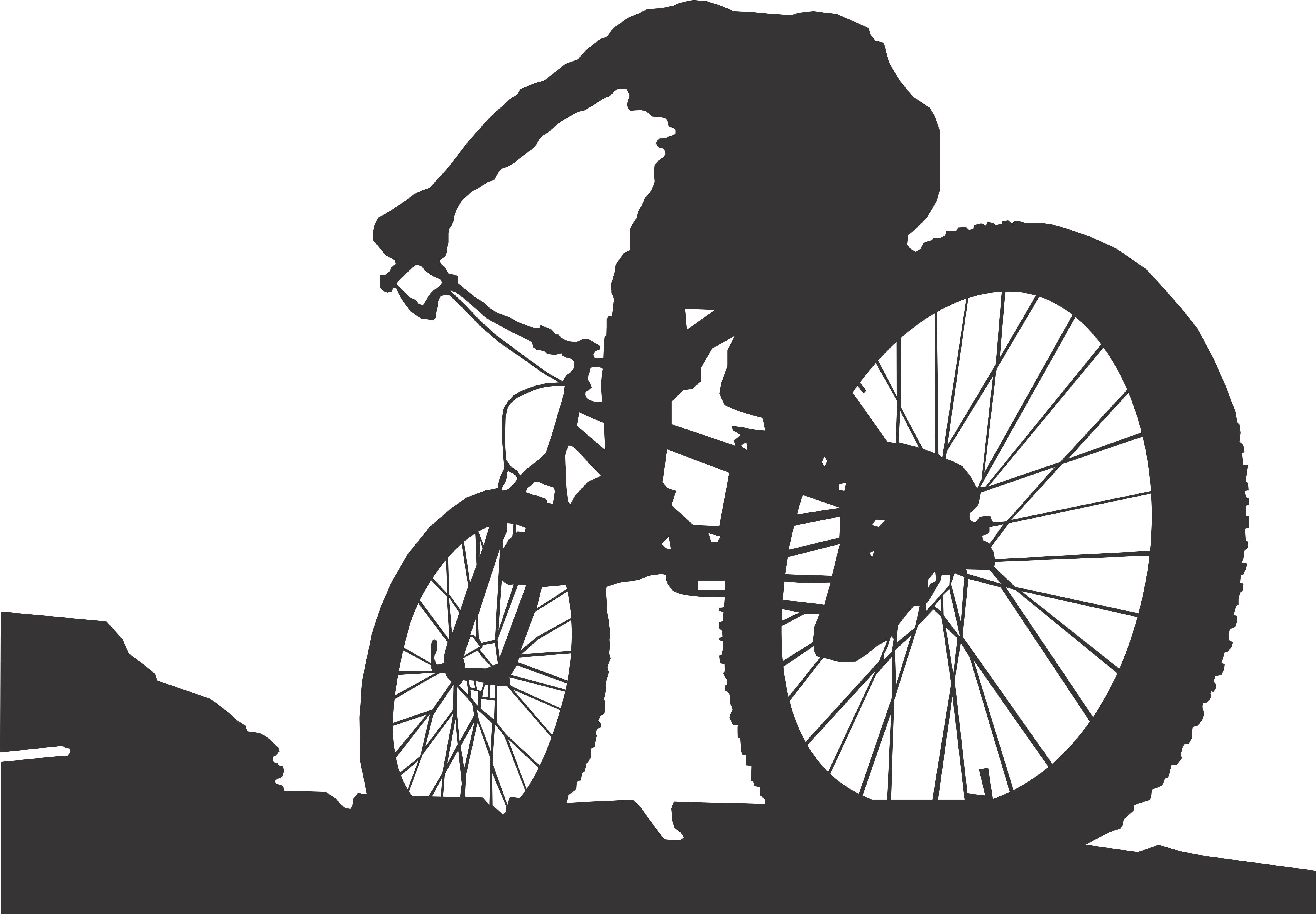 Mountain Bike Vector Png Clipart (4726x3282), Png Download