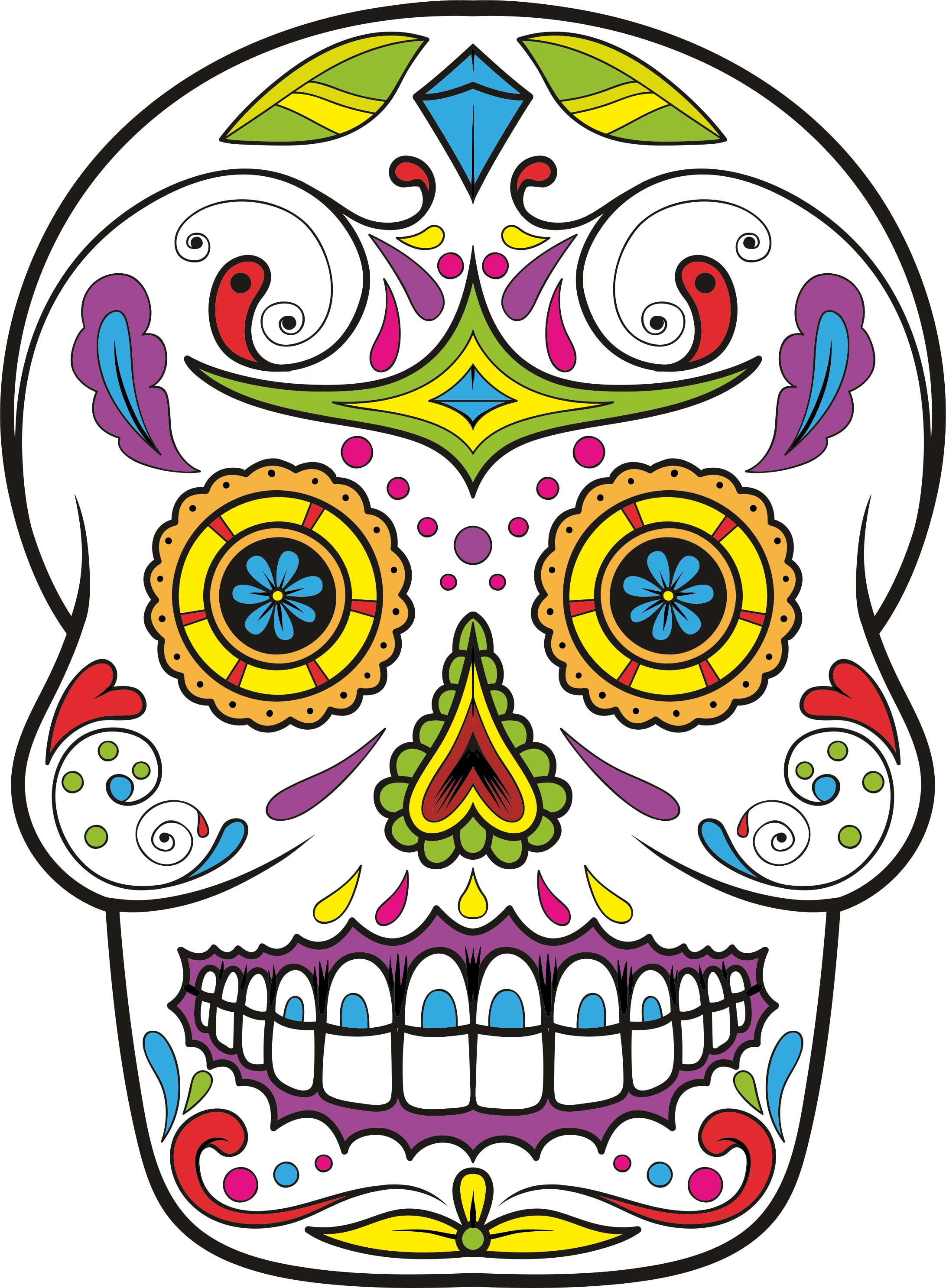 Day Of The Dead Clipart At Getdrawings - Imagenes Del Dia De Muertos A Color - Png Download (2183x2974), Png Download