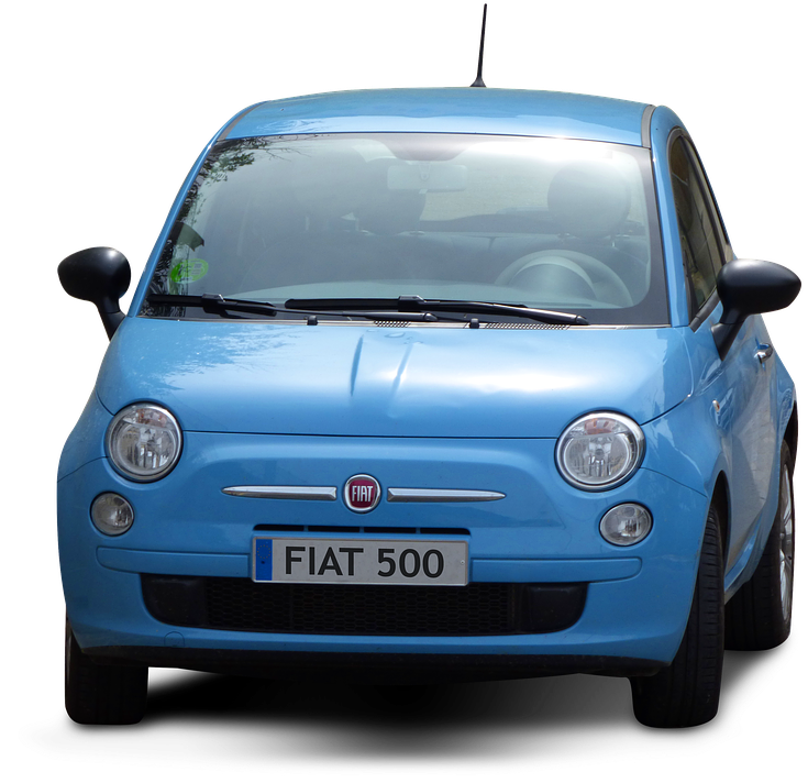 Car, Transparent Background, Fiat, Fiat 500, Blue Car - Css3 Moving Real Car Clipart (960x719), Png Download