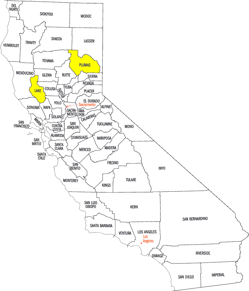 Easy To Use Map Detailing All Ca Counties - California County Map Clipart (844x984), Png Download