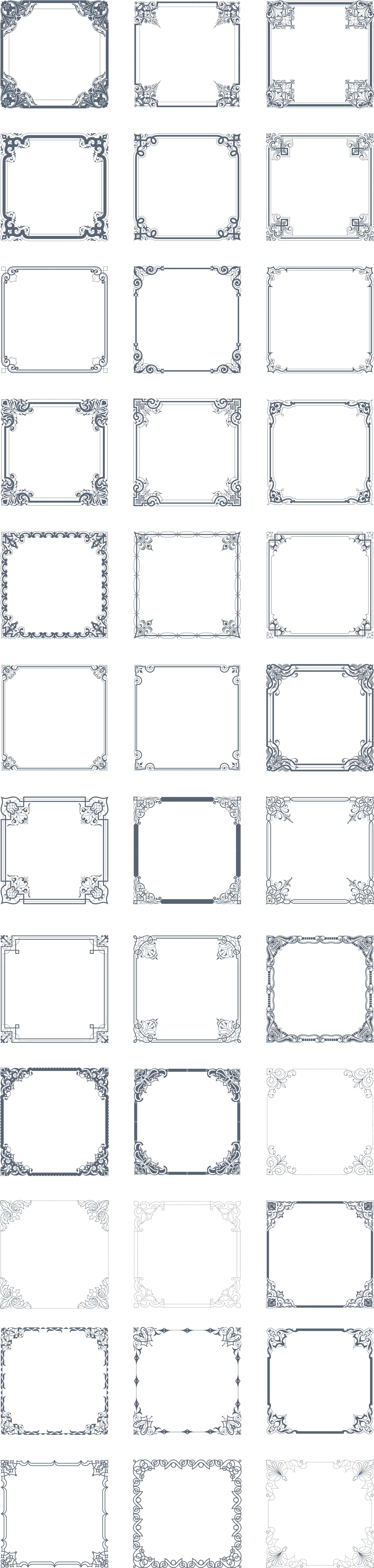 Preview All The Vintage Vector Borders, Carefully Traced - Parallel Clipart (1920x7729), Png Download