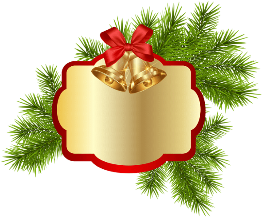 Christmas Blank Decor With Bells Png - Tarjetas De Presentacion Navideñas Clipart (850x702), Png Download