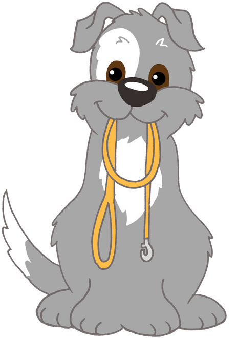 Jpg Library Stock Dog Leash Clipart - Cartoon Dog On A Leash - Png Download (510x659), Png Download