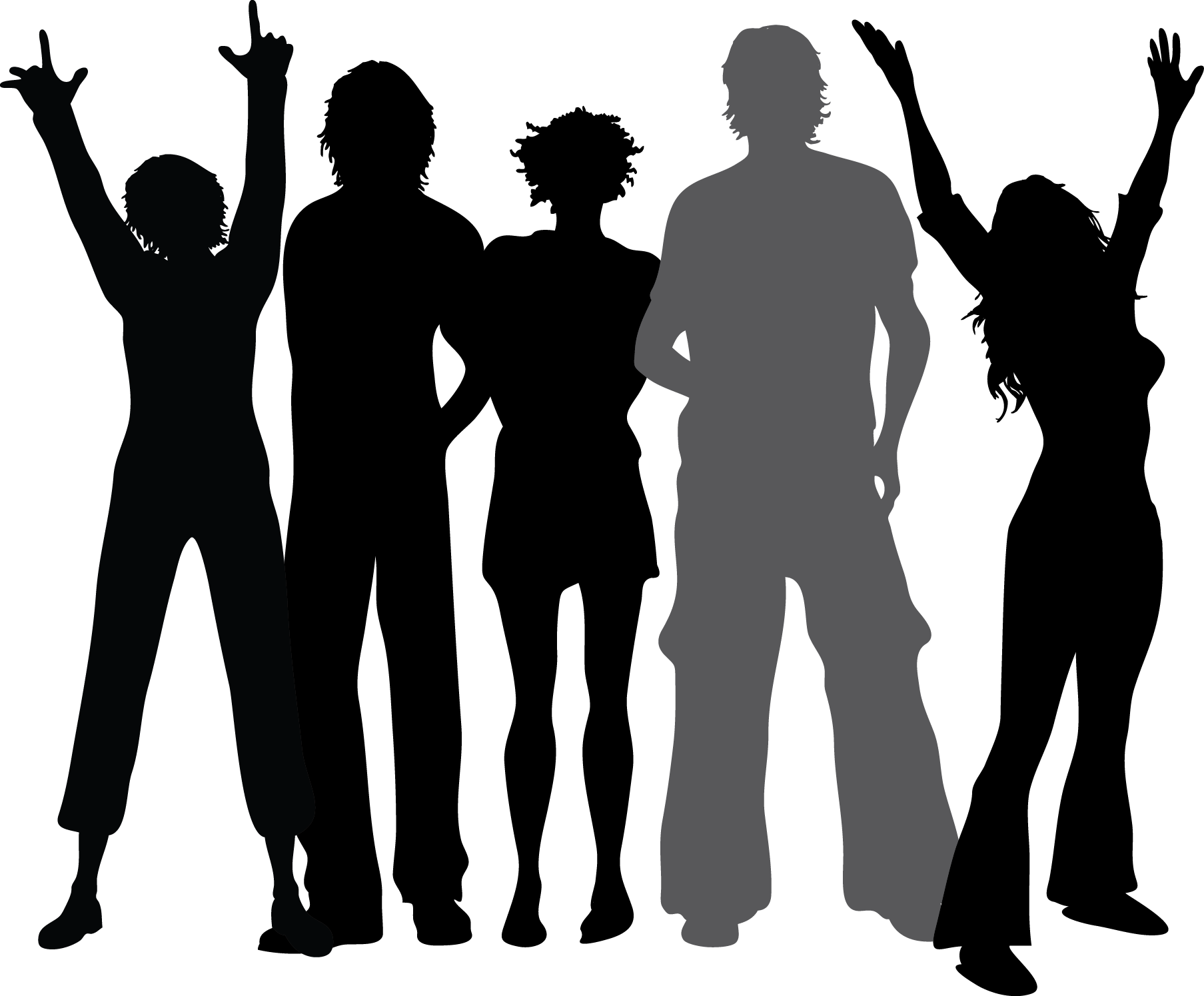 Group Silhouette - Silhouette Clipart (1807x1495), Png Download