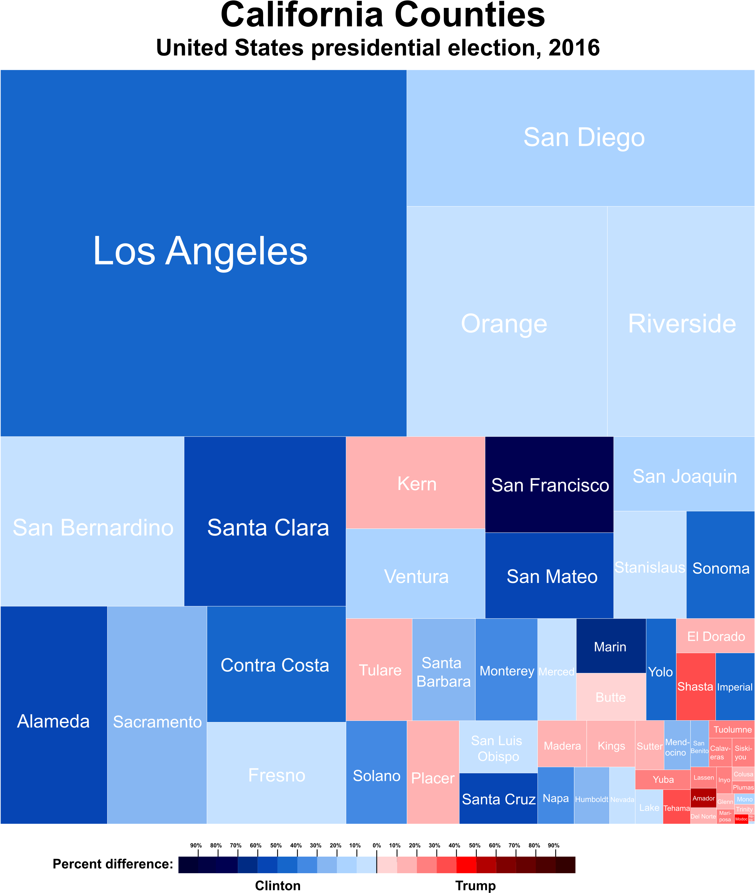 United States Presidential Election In California, - California Counties Election 2016 Clipart (2904x3201), Png Download