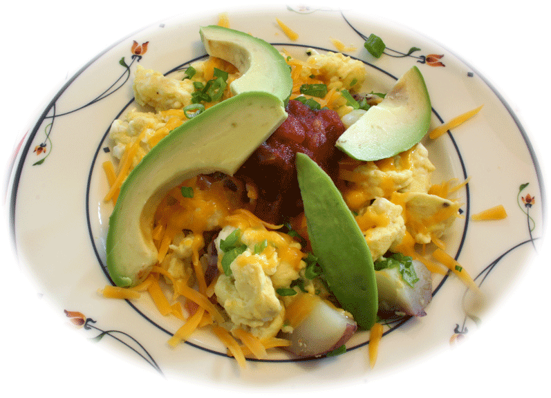 Scrambled Eggs, Avocado, And Salsa Recipe 5-10 Minutes - Spinach Salad Clipart (800x582), Png Download