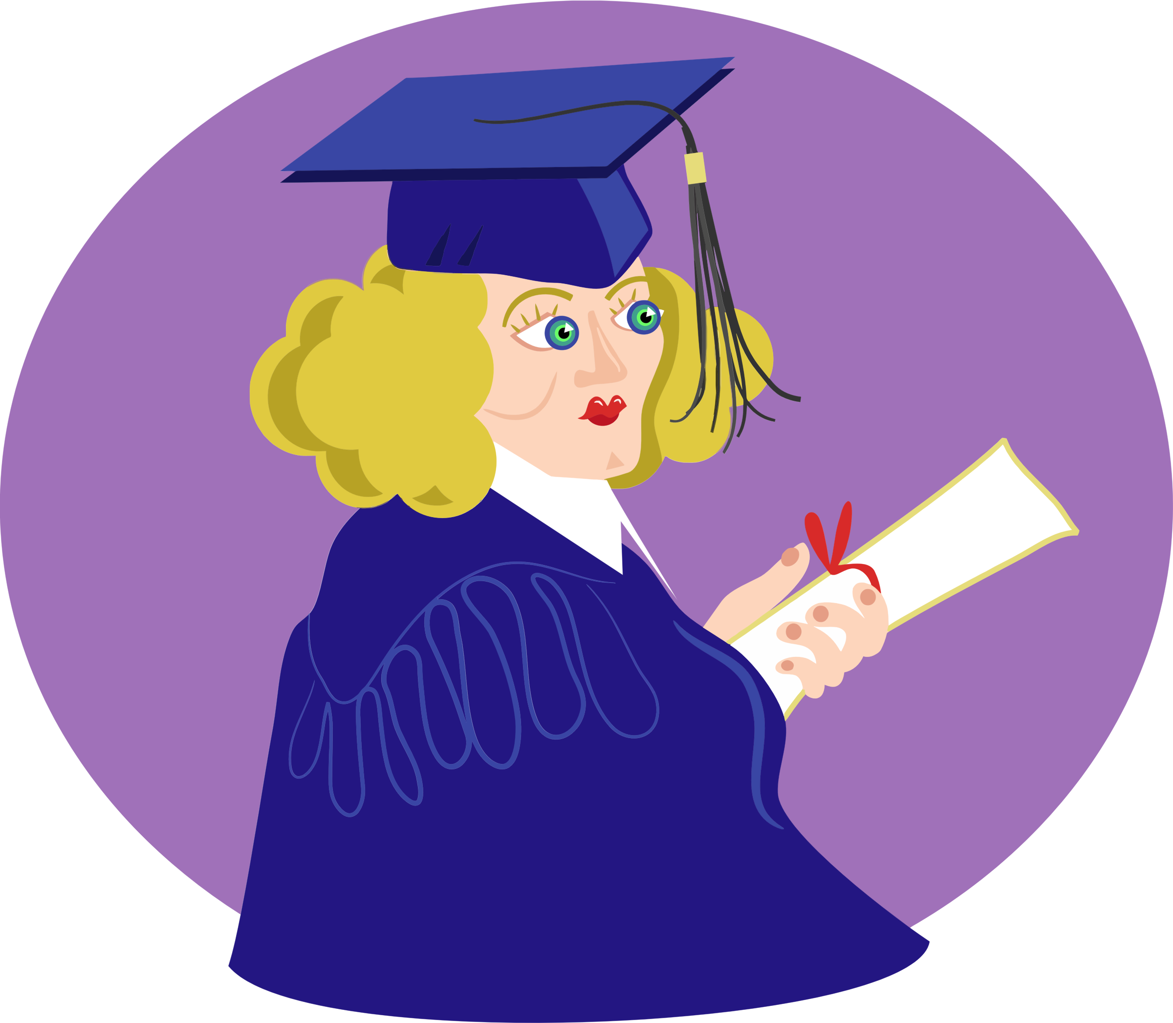 This Free Icons Png Design Of Graduation Girl Clipart (2400x2093), Png Download