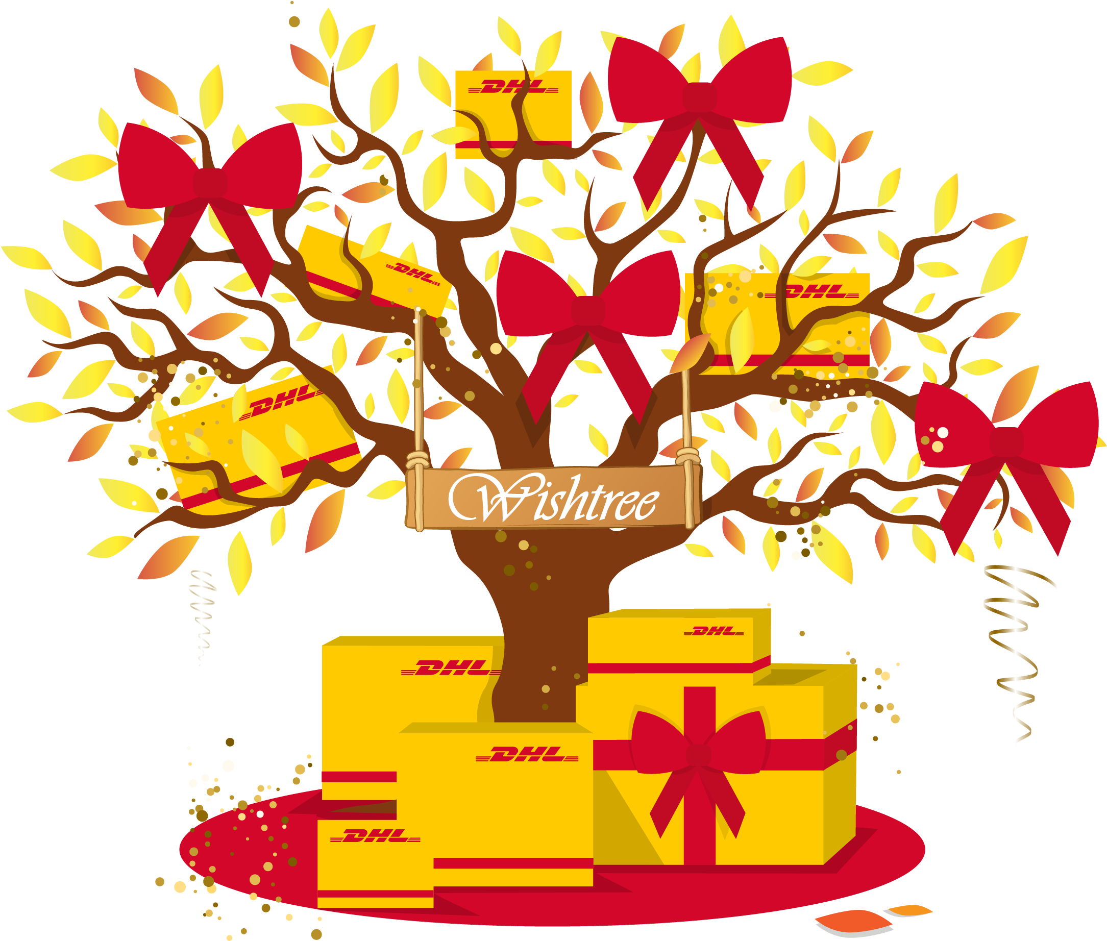 Dhl Wishtree - Illustration Clipart (2708x1875), Png Download