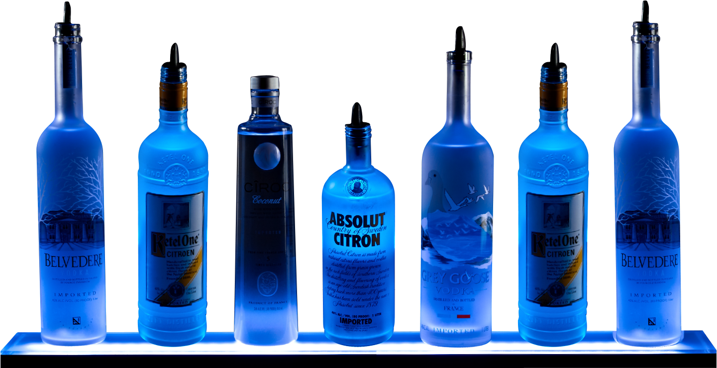 2ft Blue Light Shelf White Background - Liquor Bottle With White Background Clipart (1512x1512), Png Download
