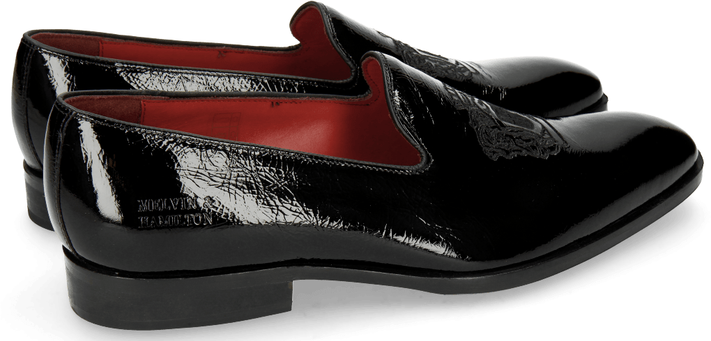 Loafers Prince 2 Patent Soft Black Embrodery Crown - Slip-on Shoe Clipart (1024x1024), Png Download
