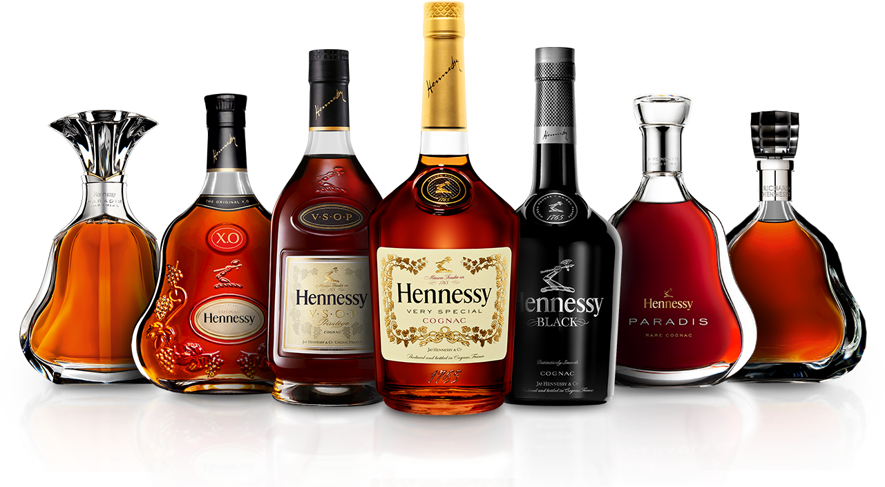 The 9 Bottles From The Hennessy Family Sitting On A - Hennessy Bottle Transparent Background Clipart (1280x720), Png Download