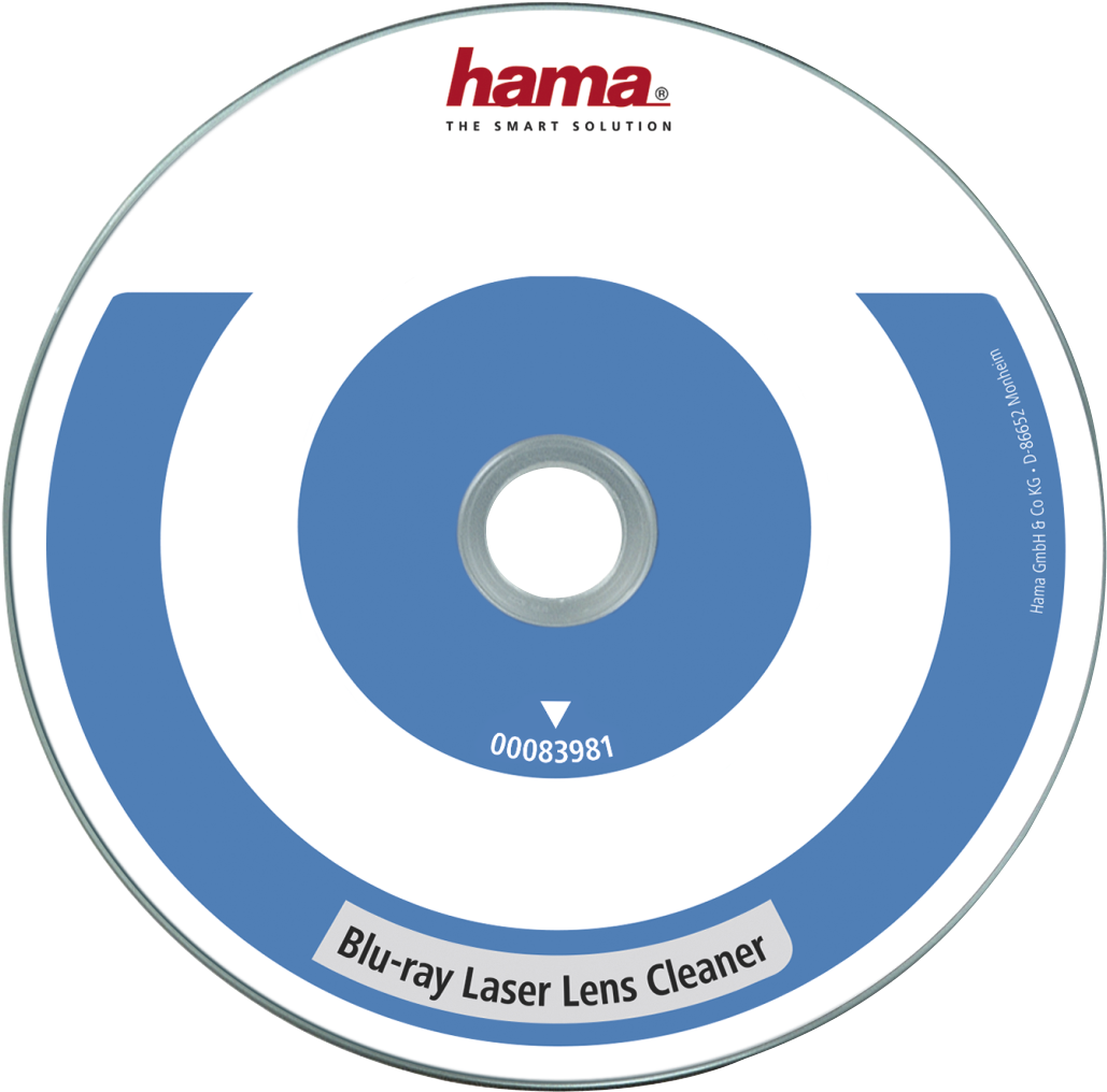 Blu-ray Laser Cleaning Disc - Hama Clipart (1100x1100), Png Download