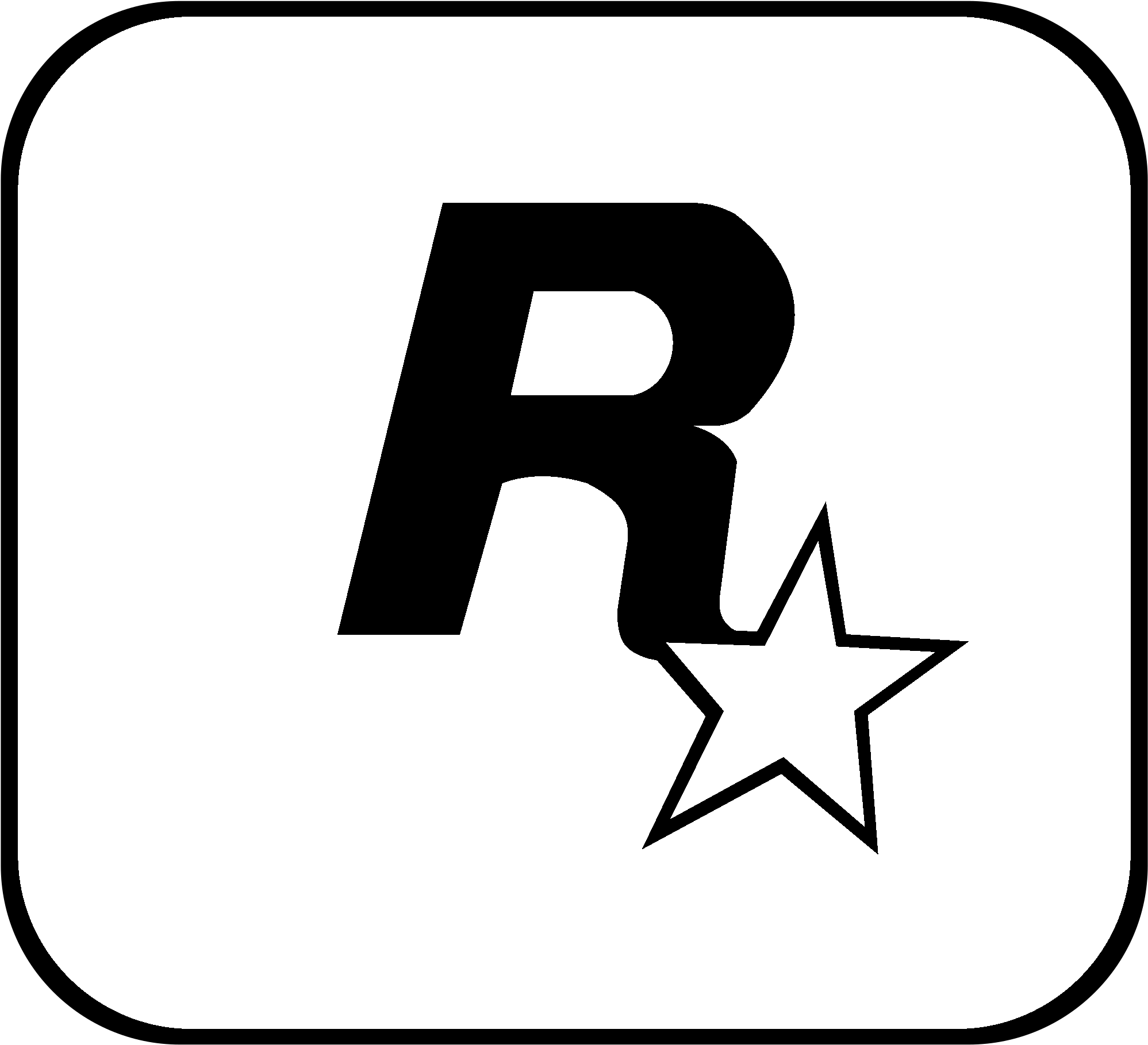 Rockstar Logo Png Transparent Svg Vector Freebie Supply - Outline Rockstar Games Logo Png Clipart (2400x2400), Png Download