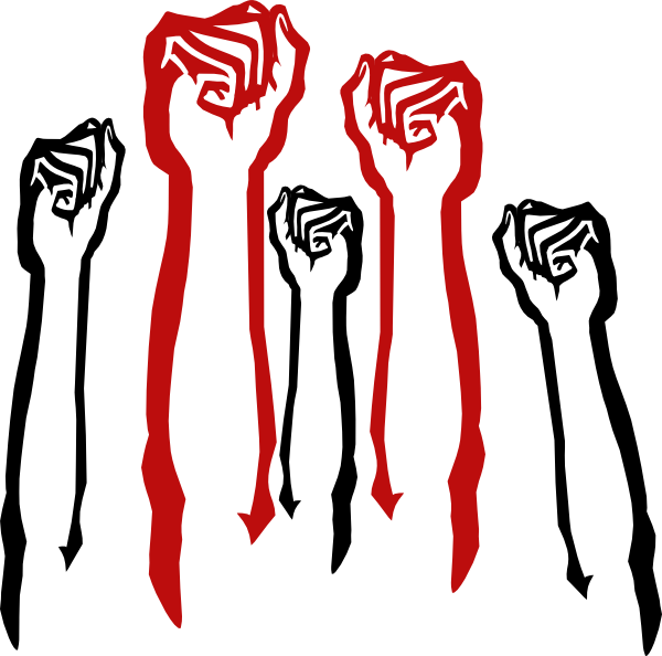 Fists In The Air Png Clipart (600x594), Png Download