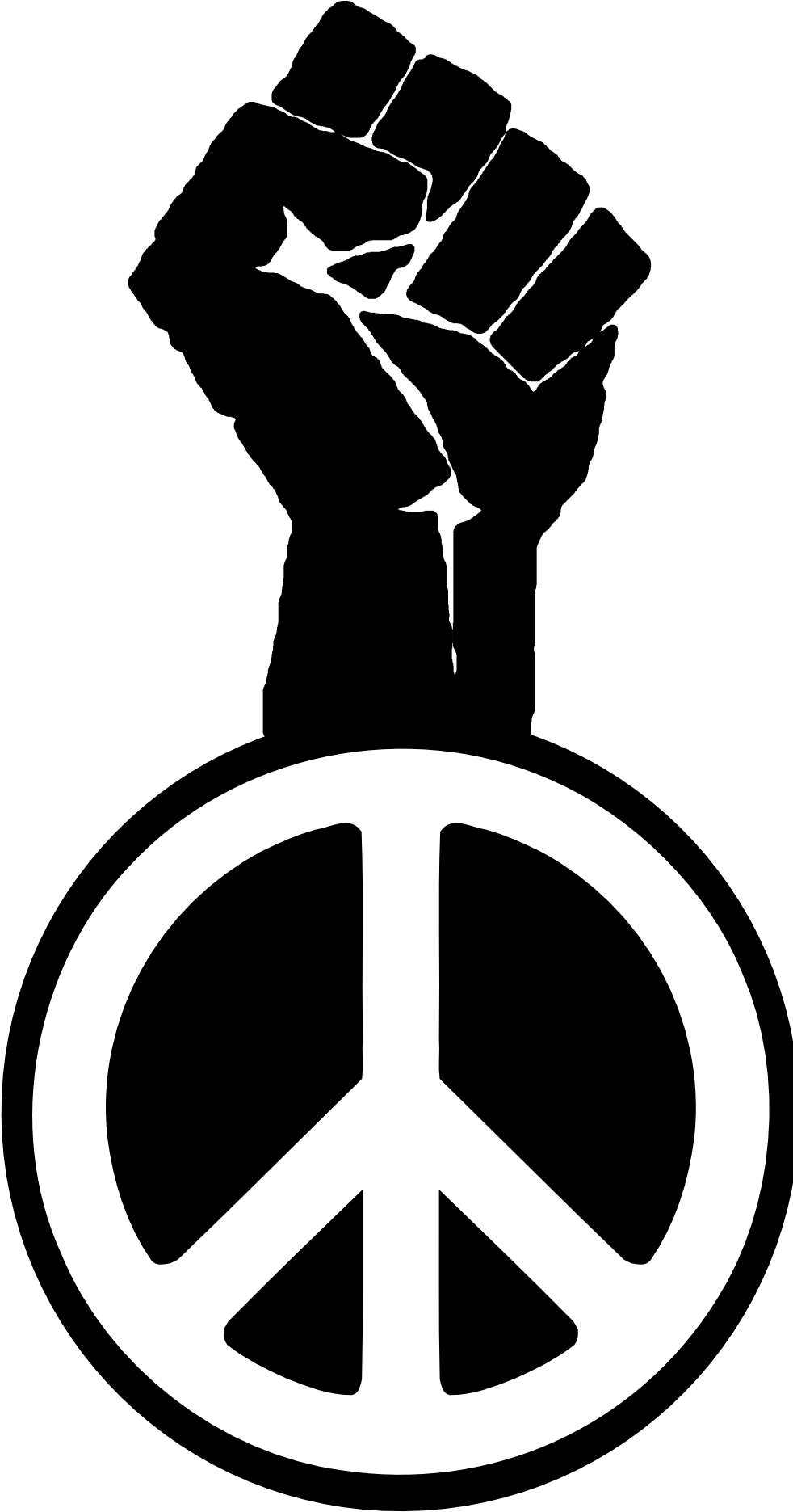Fight The - Peace Sign With Fist Clipart (999x1880), Png Download