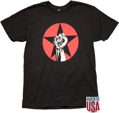 Rage Fist/star 2018 Itinerary Black Ss Tee - Active Shirt Clipart (500x682), Png Download