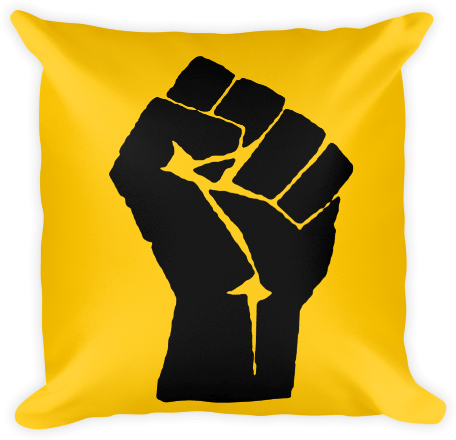 Yellow Black Power Fist Square Pillow - Civil Rights Movement Clipart - Png Download (1000x1000), Png Download