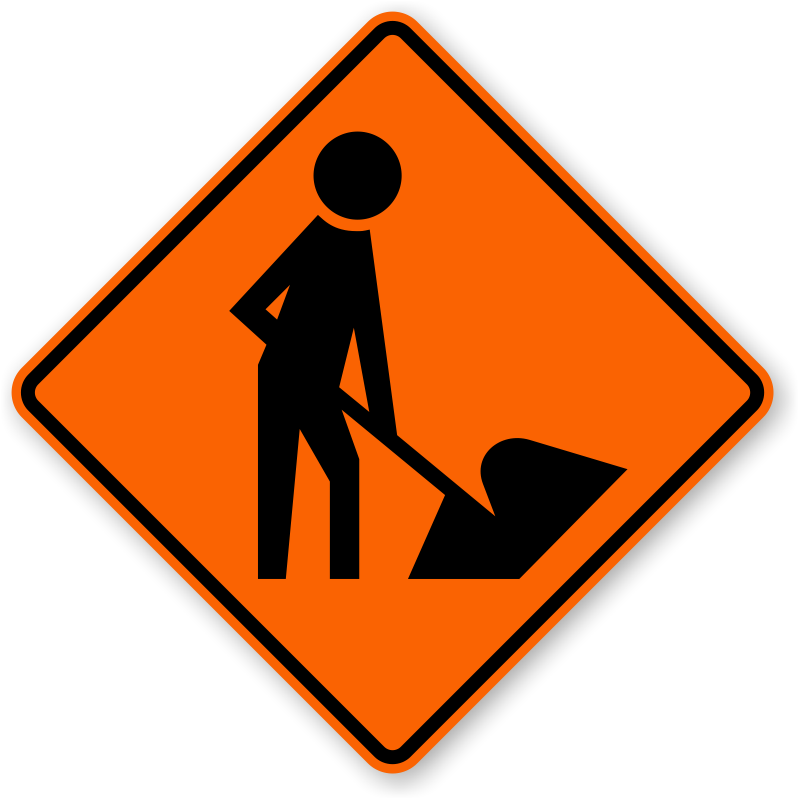 Road Warning Sign - Road Construction Signs Clipart (800x800), Png Download