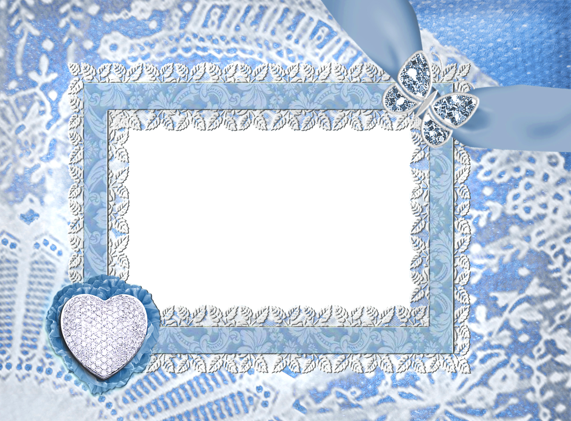 Celeste Y Brillo - Blue Frame Transparent Background Clipart (2000x1475), Png Download