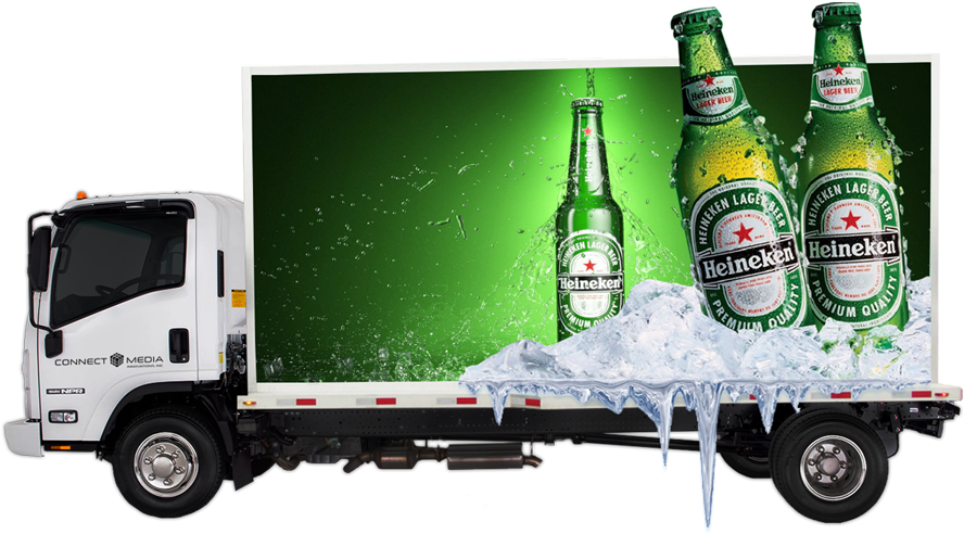 Mobile Billboard Truck Advertisement - Truck Advertisement Png Clipart (1004x500), Png Download
