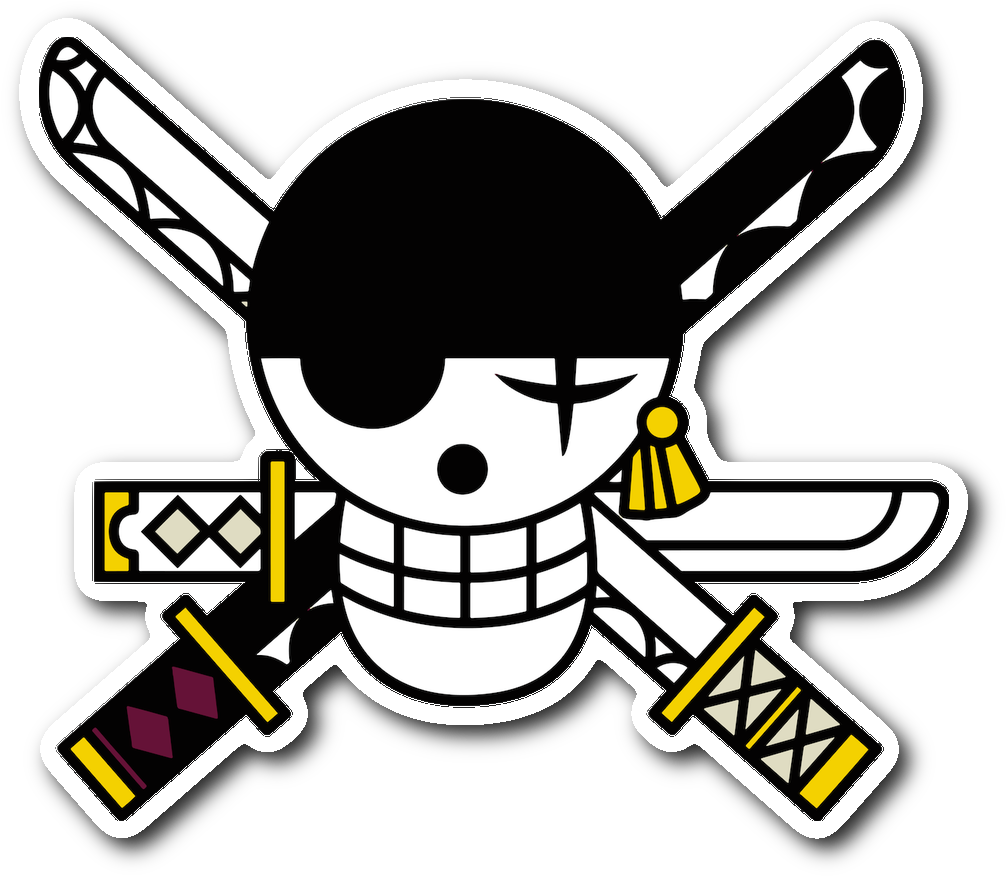 Zoro's Jolly Roger Sticker - Zoro One Piece Logo Clipart (1064x1064), Png Download